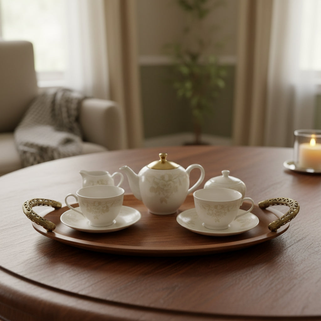 Oval Dokra Handle Tray