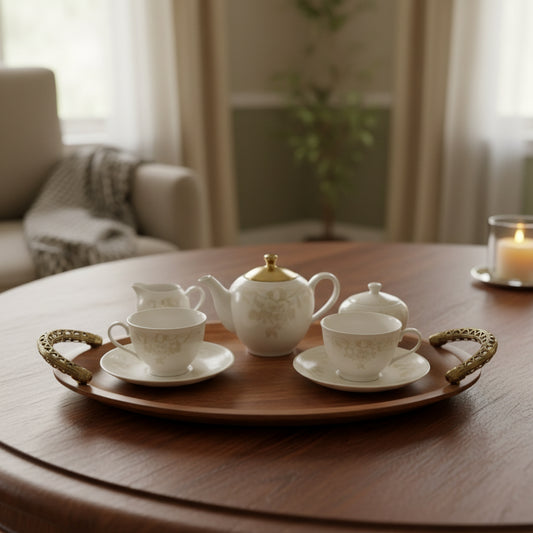 Oval Dokra Handle Tray